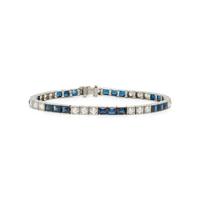 Sapphire and Diamond Line Bracelet