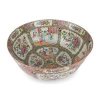 A Chinese Export Rose Medallion Punch Bowl