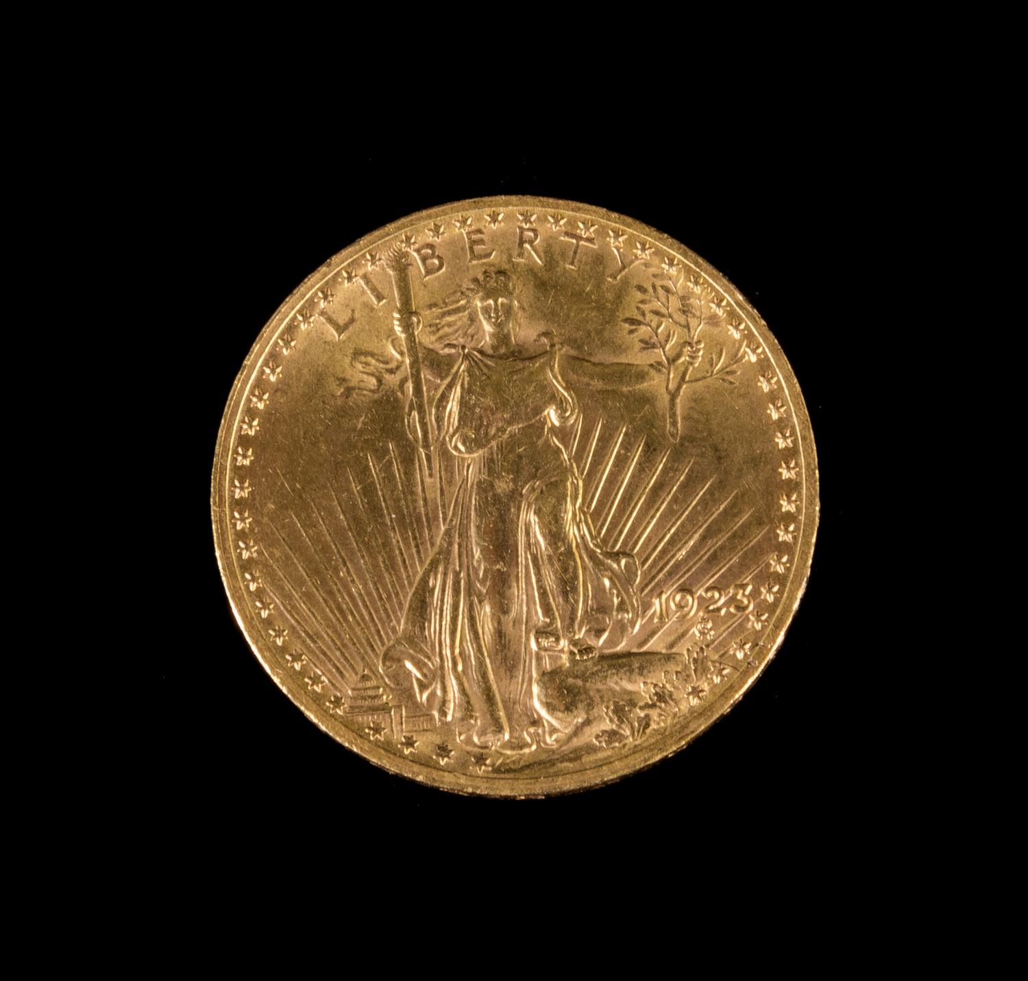 A United States 1923 Saint Gaudens $20 Gold Coin