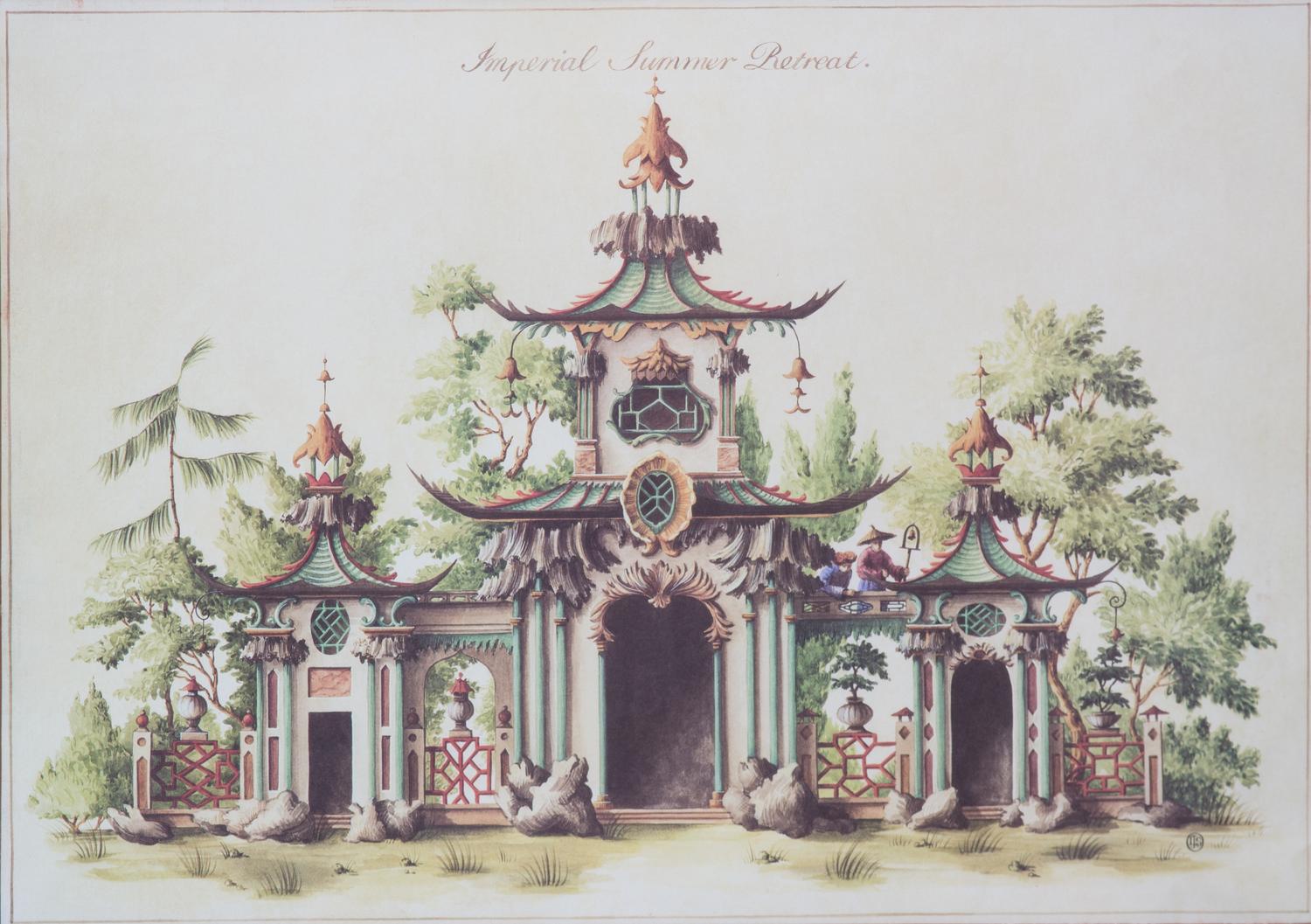 A Pair of English Lithographs Depicting Pegodas 18 1/2 x 28 1/4 inches. — 20TH CENTURY