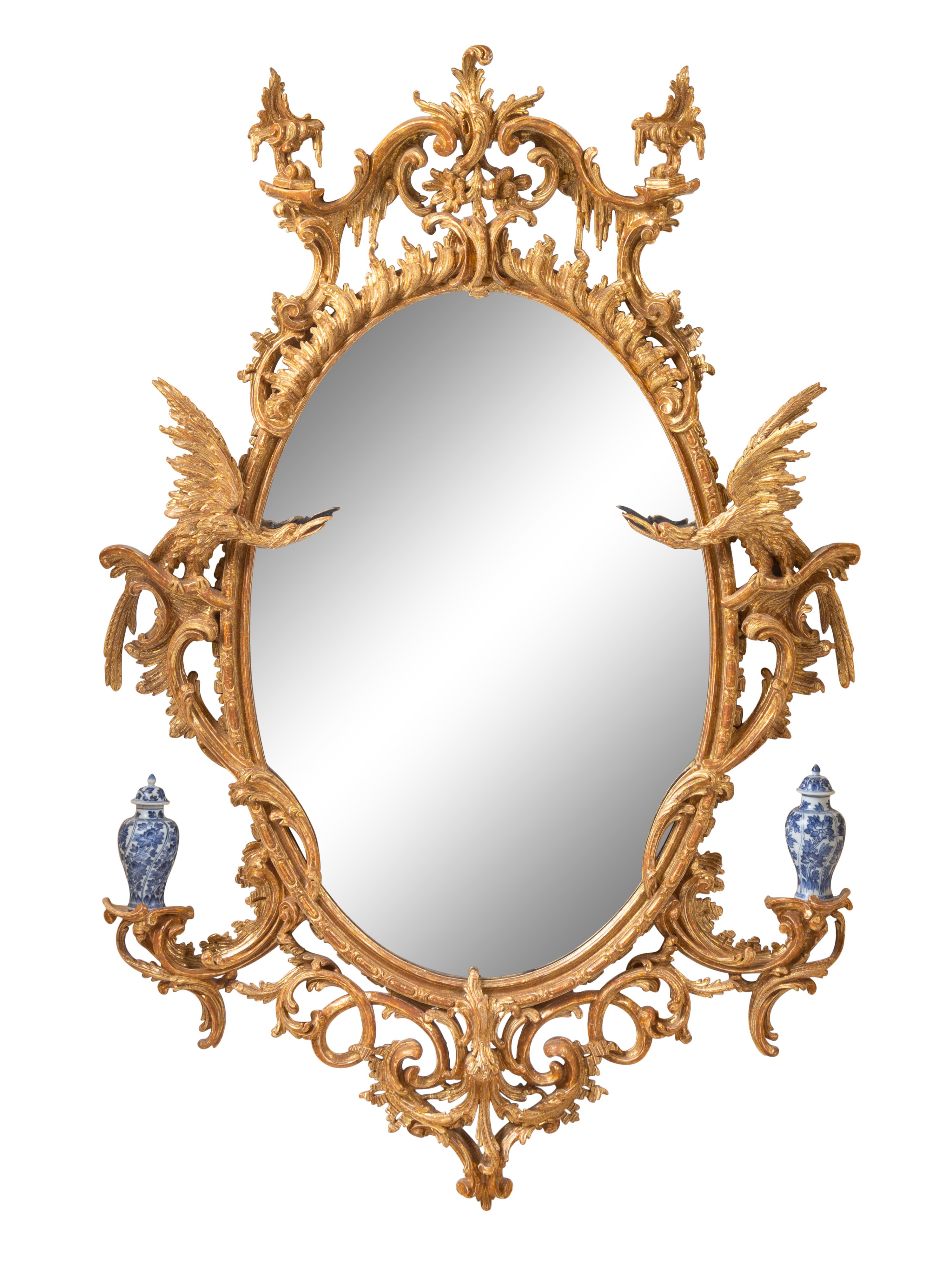 A Pair of George II Giltwood Mirrors
