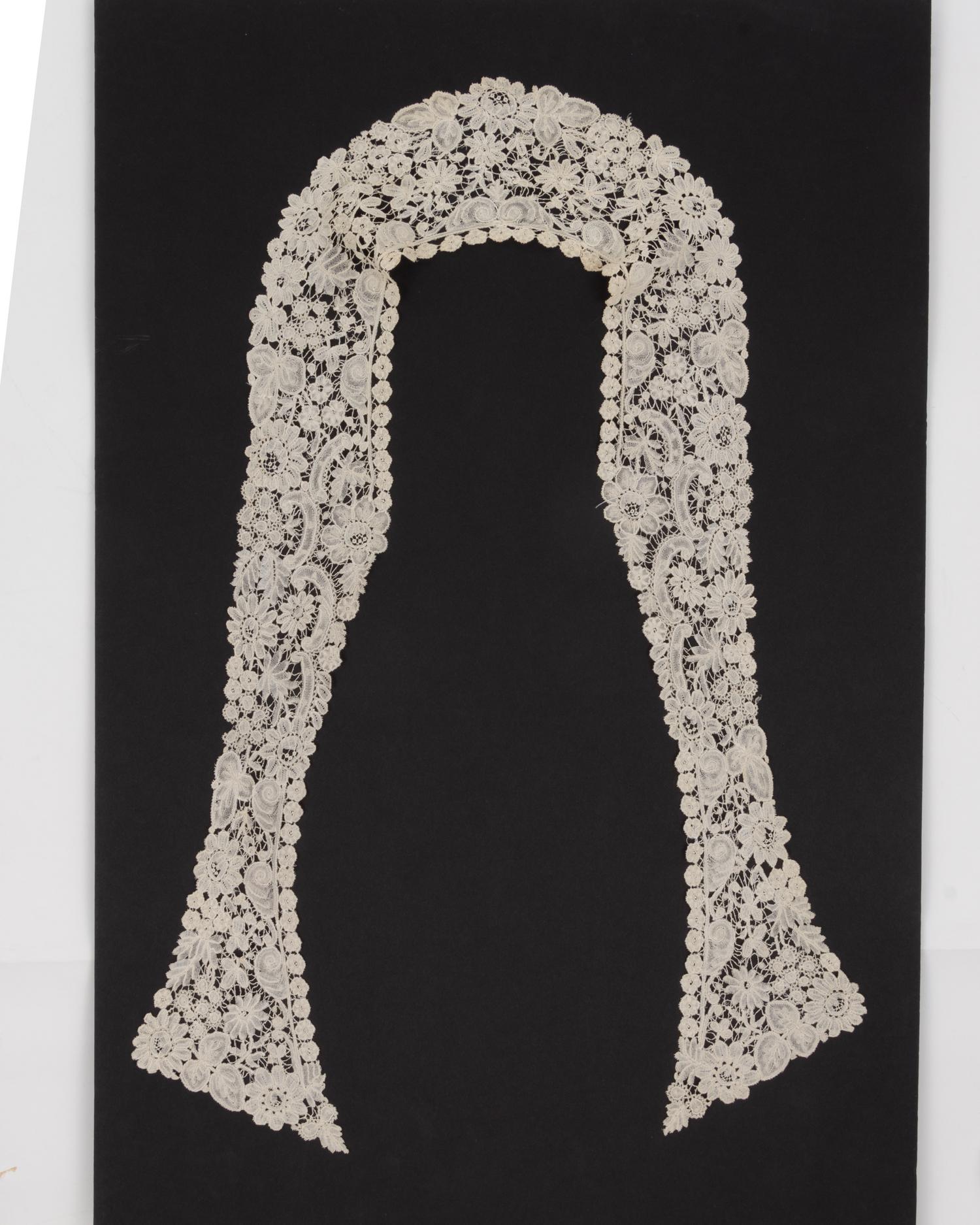Three Velvet Pieces: One Two-Piece Dress Ensemble with Lace Collar, One Bodice, 1880s