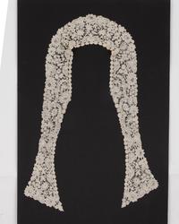 Three Velvet Pieces: One Two-Piece Dress Ensemble with Lace Collar, One Bodice, 1880s
