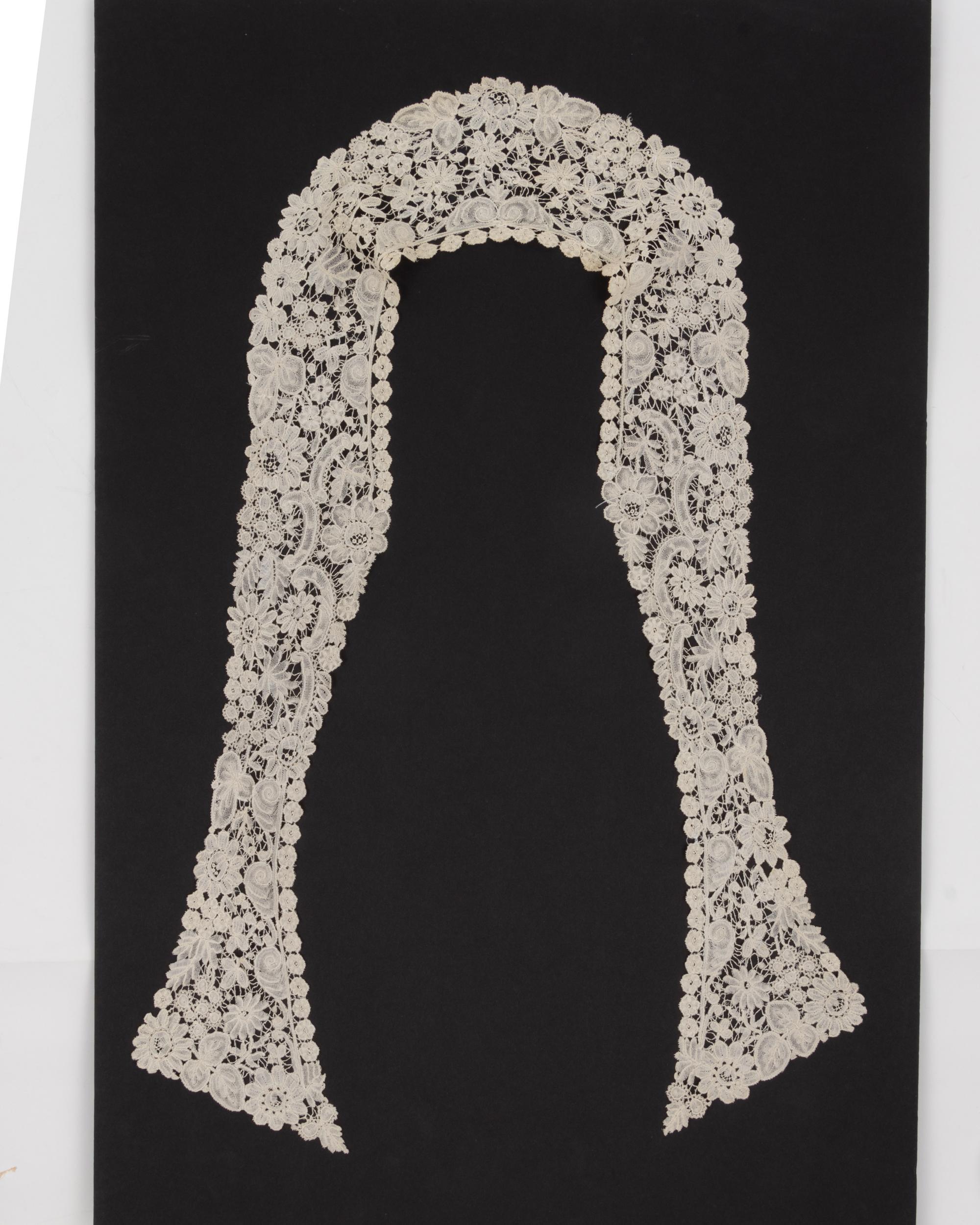 Three Velvet Pieces: One Two-Piece Dress Ensemble with Lace Collar, One Bodice, 1880s