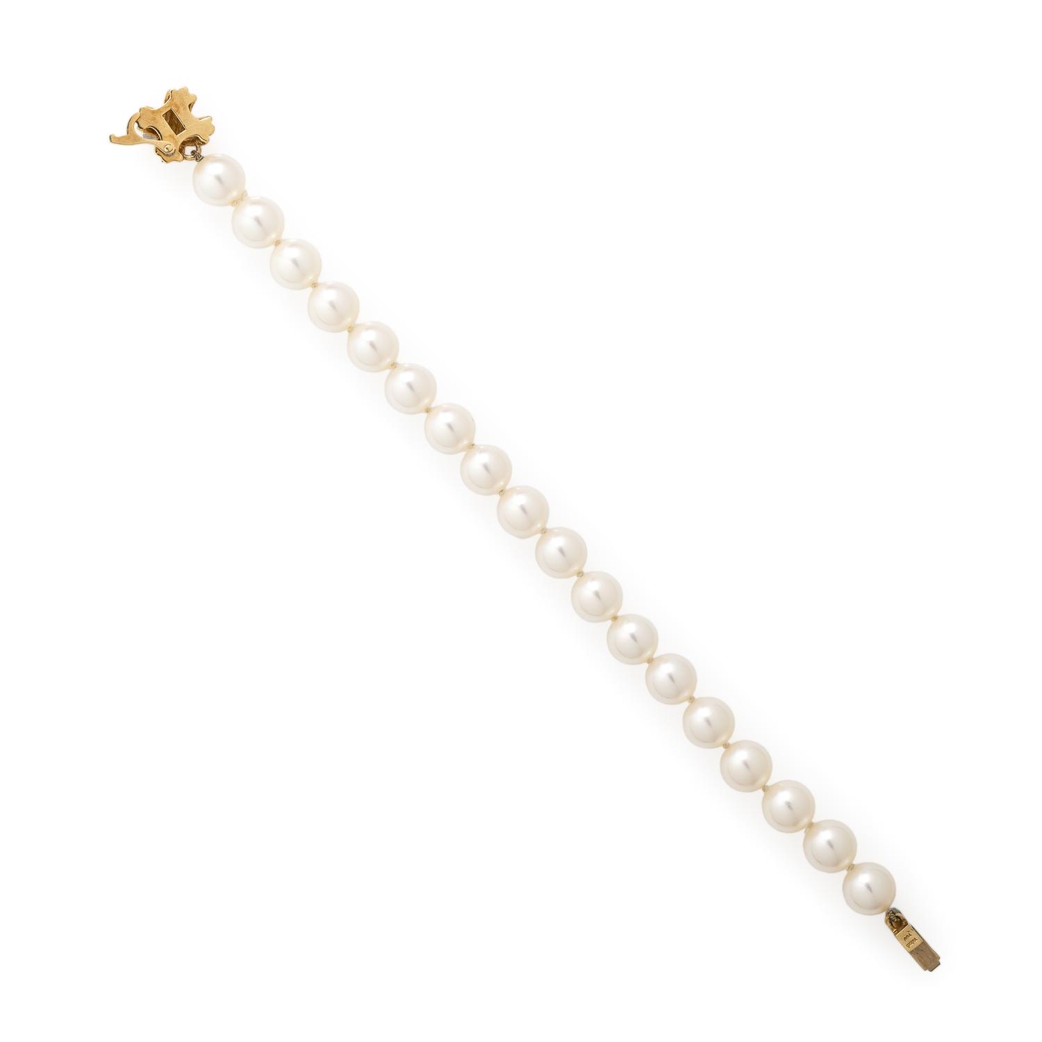 Tiffany & Co., Cultured Pearl and Yellow Gold Bracelet