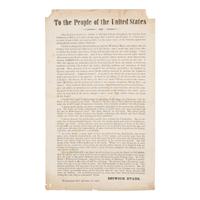 [LINCOLN-JOHNSON CAMPAIGN]. EVANS, Estwick (1787-1866). A pair of broadsides related to the 1864 presidential election, comprising: