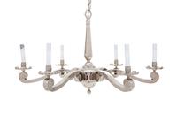 A Contemporary Nickel Plated Six-Light Chandelier