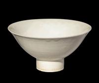 A Chinese White Glazed Porcelain Stem Bowl
