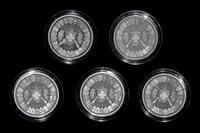 *A Group of Five Swiss Confederation 1986 William Tell 1 oz. Platinum Rounds