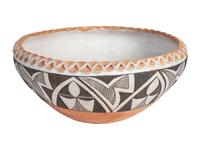 Acoma Pottery Bowl, with Piecrust Rim