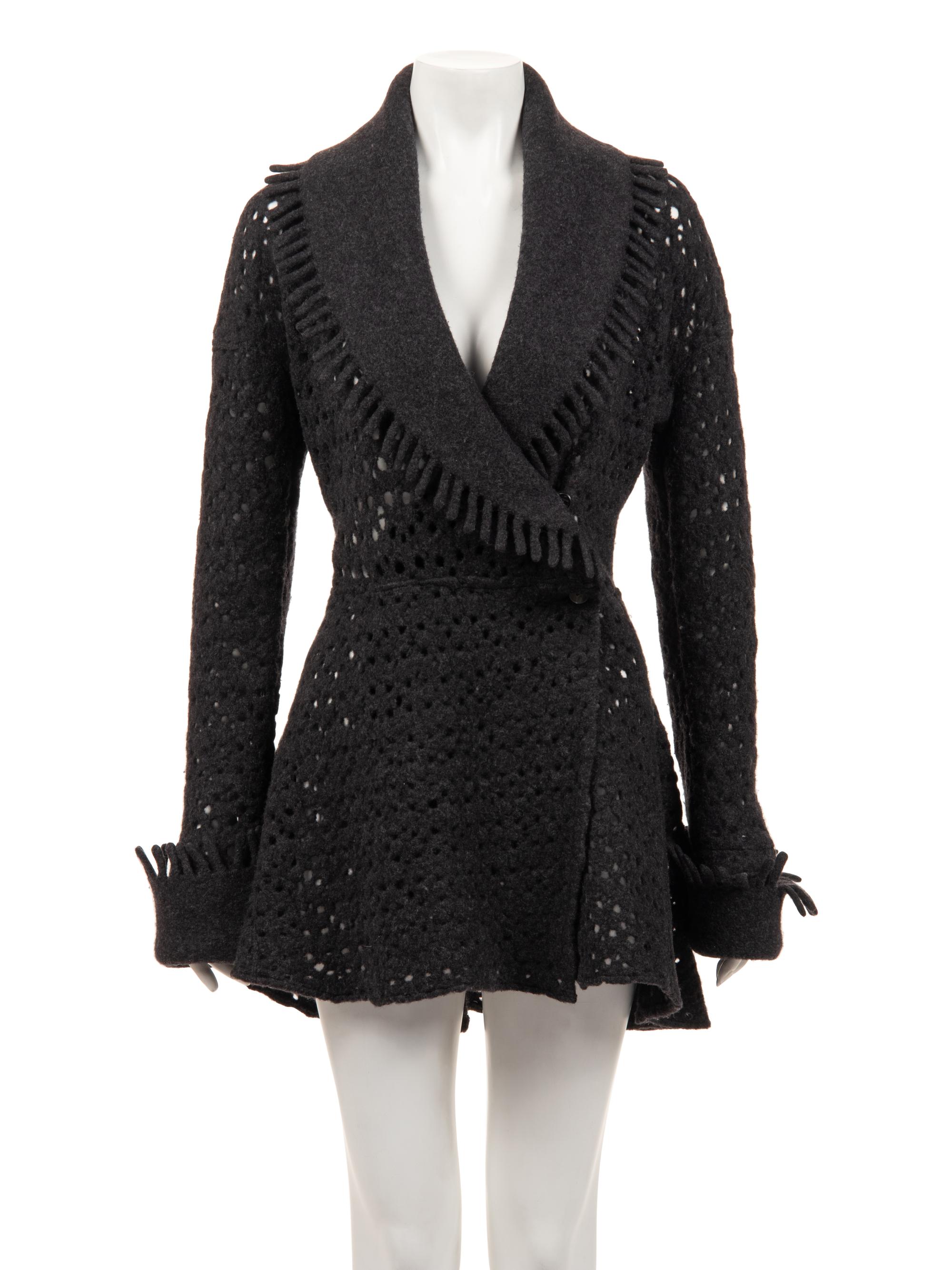 Alaïa Felted Wool Knit Coat, 1990s