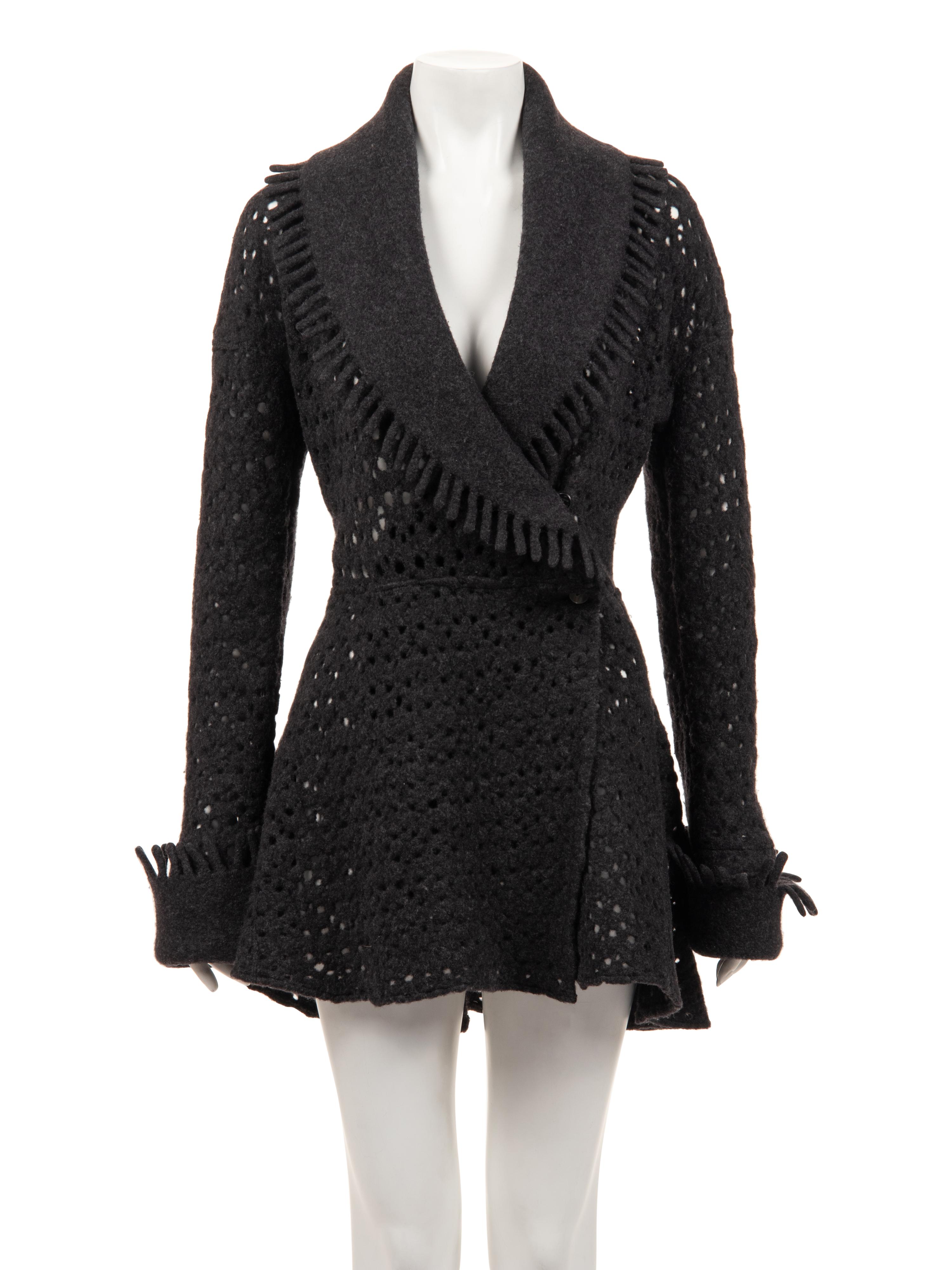 Alaïa Felted Wool Knit Coat, 1990s