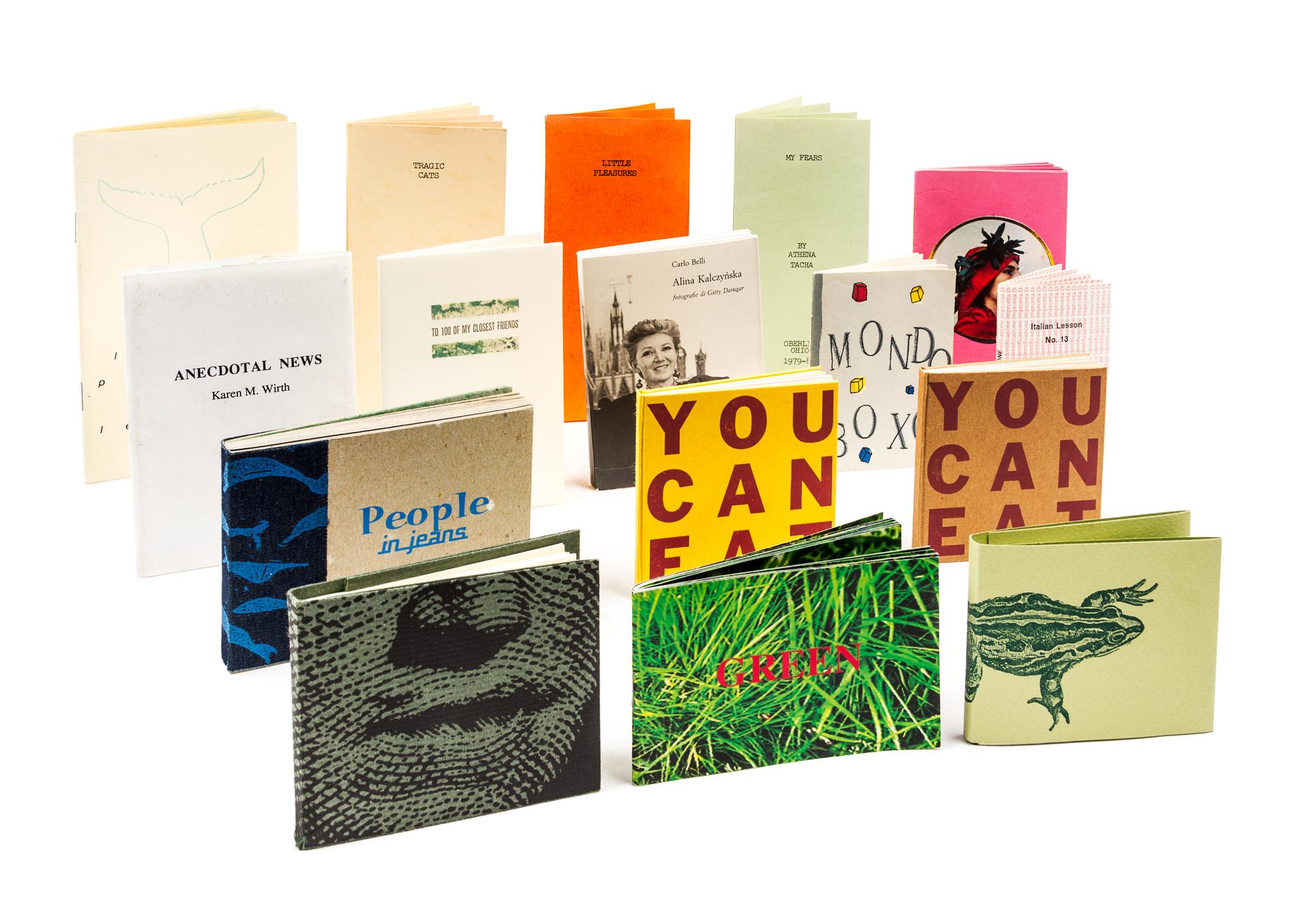 (ARTISTS BOOKS, MINIATURE) A group of 17 miniature books.