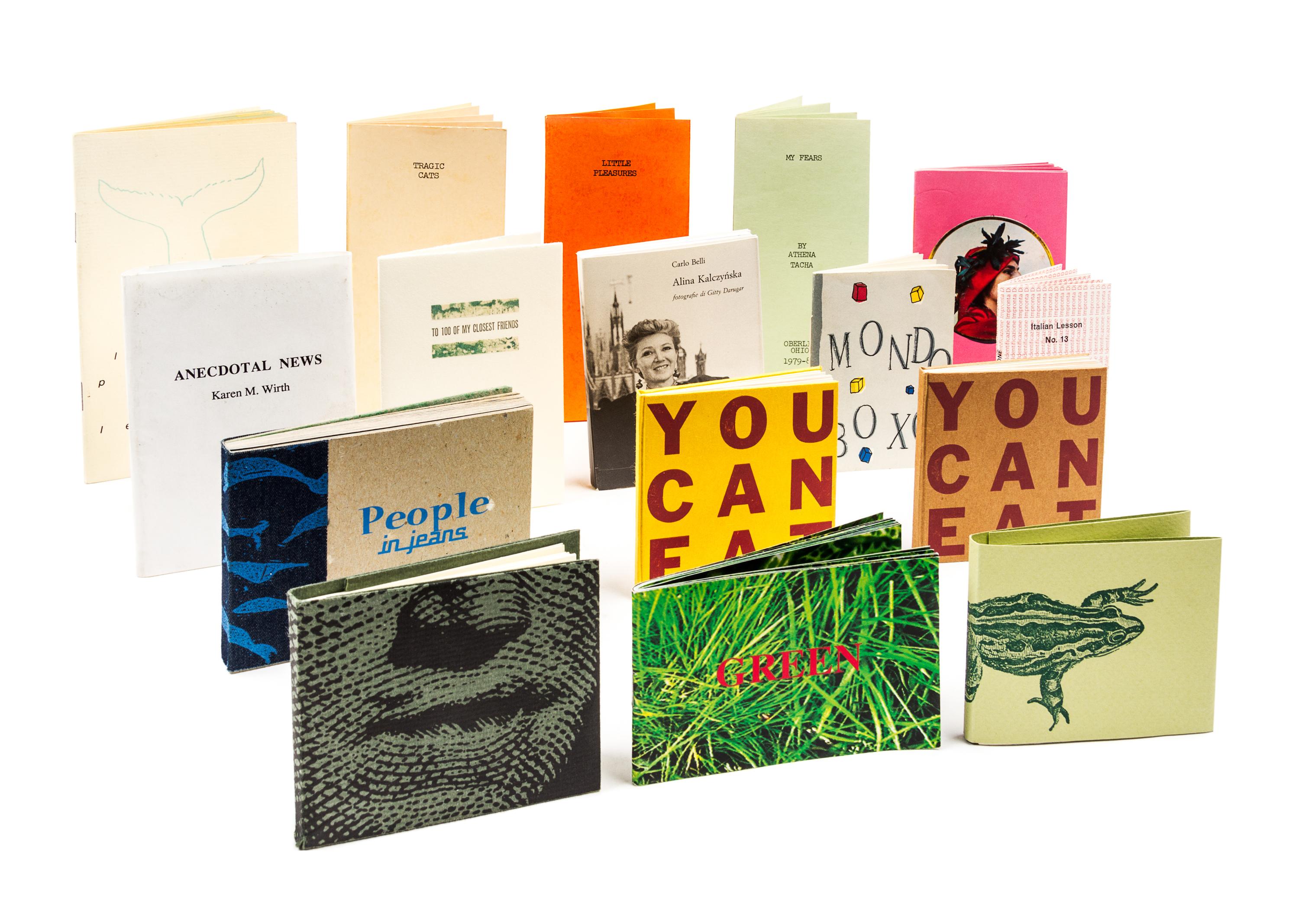 (ARTISTS BOOKS, MINIATURE) A group of 17 miniature books.