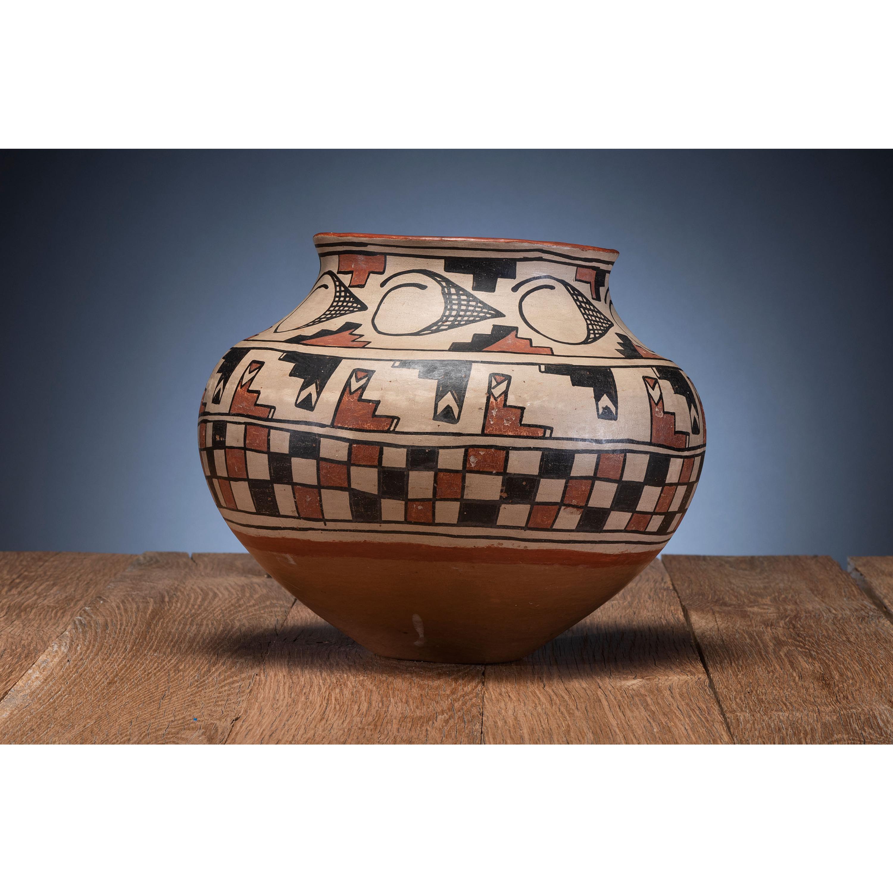 San Ildefonso Polychrome Pottery Olla