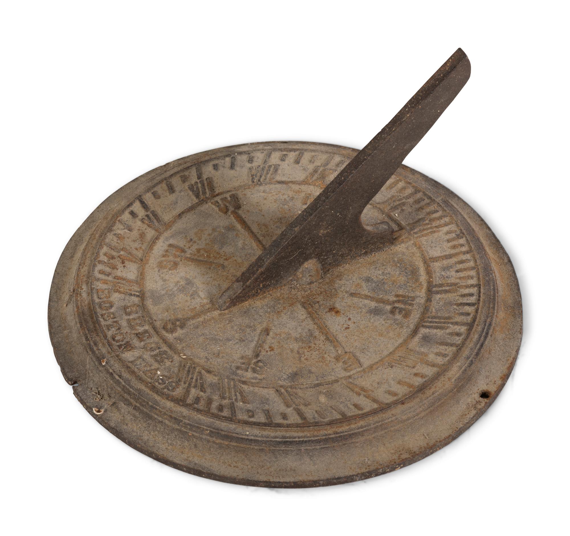 Two Cast Iron Sundials and an Architectural Element