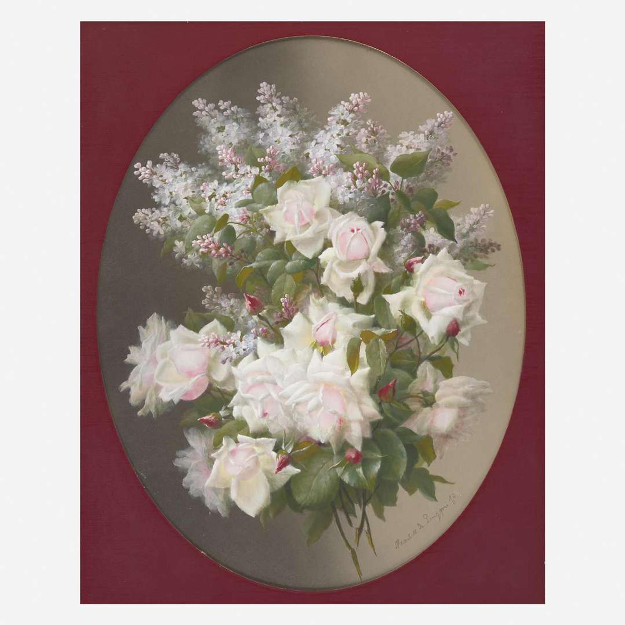 Raoul M. De Longpre (French, 1843-1911) Untitled (Floral Still Life)