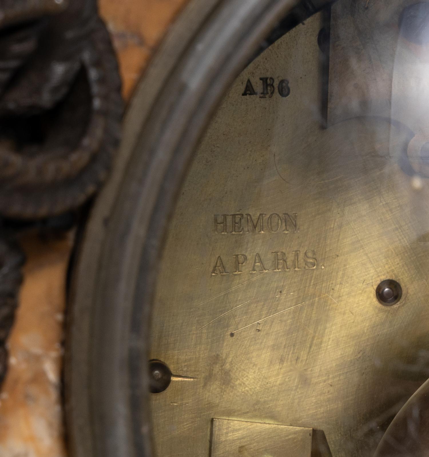 A Restauration Bronze Mounted Marble Clock