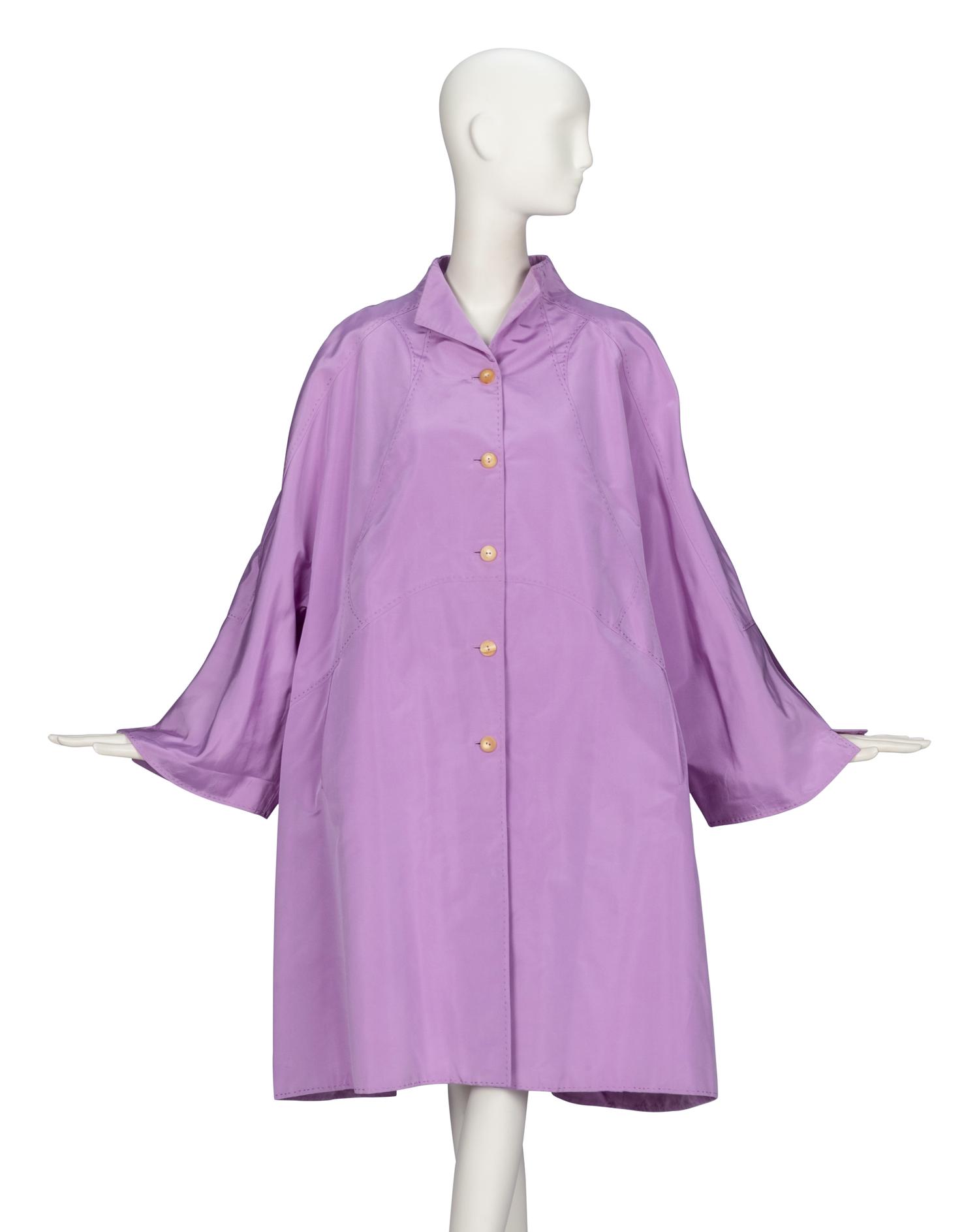 Ralph Rucci, Lilac Silk Faille Coat