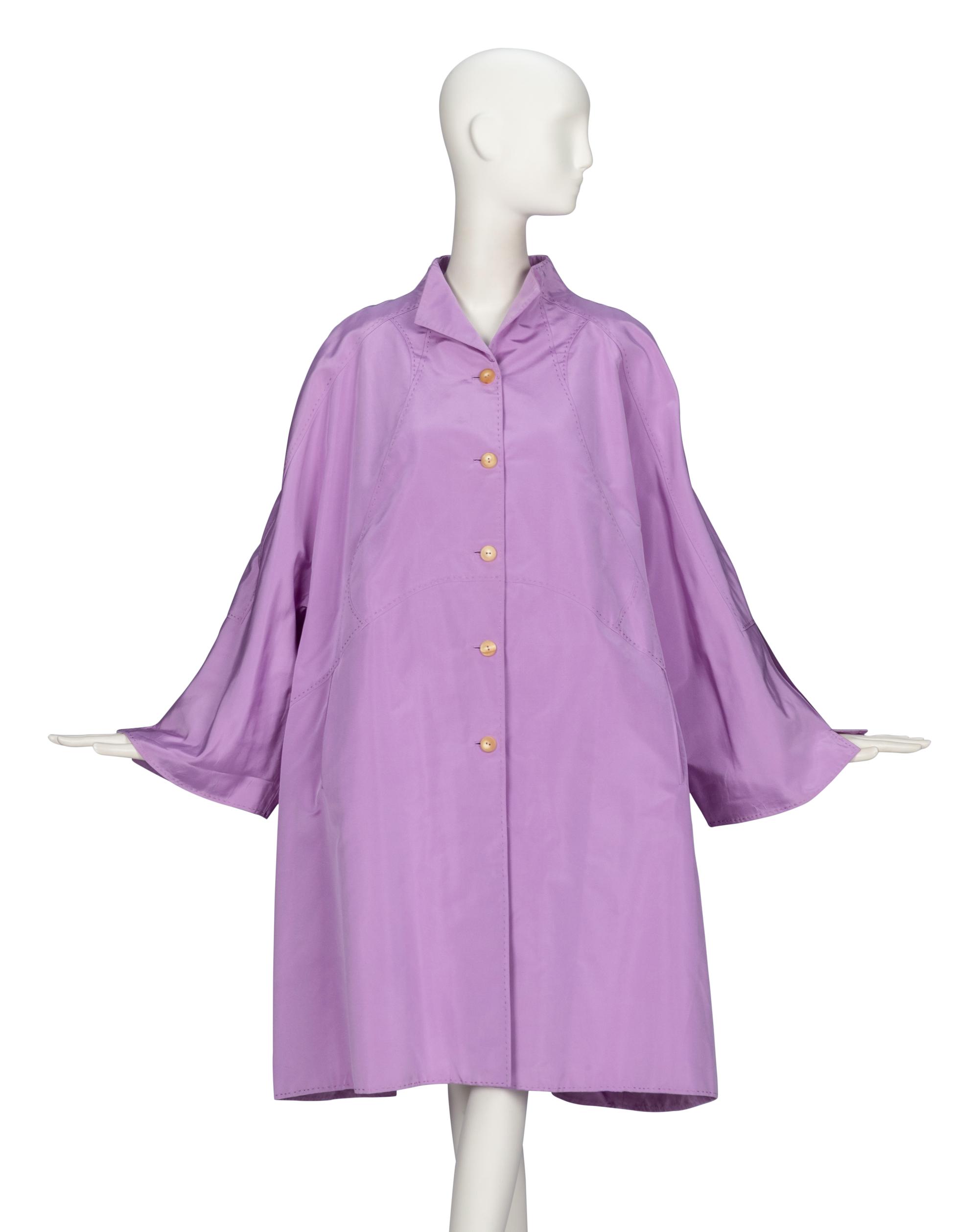 Ralph Rucci, Lilac Silk Faille Coat