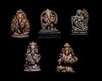 Five Nepalese Bronze Figures of Deities