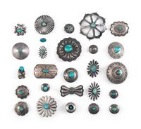 Navajo Silver and Turquoise Buttons