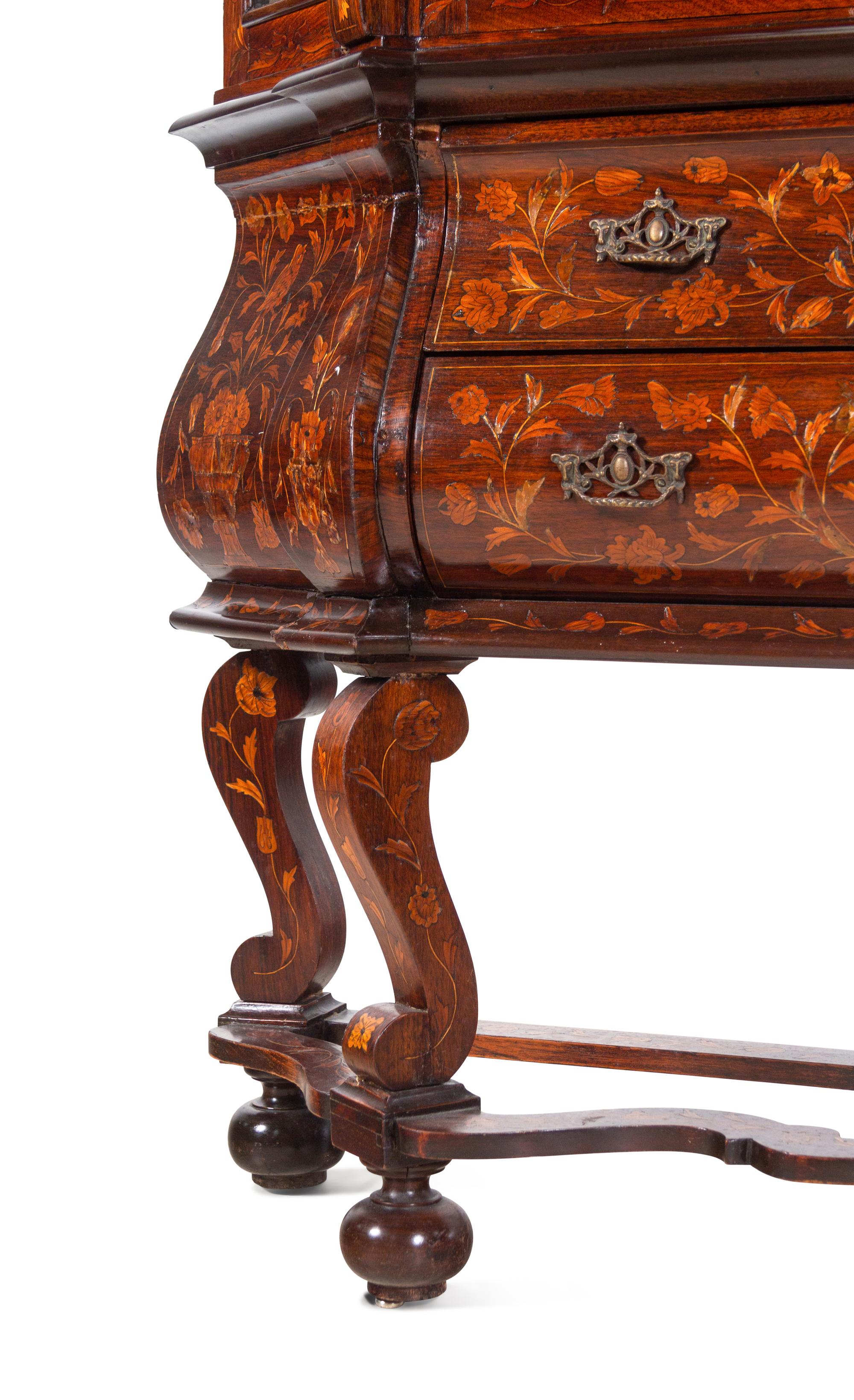 A Dutch Marquetry Cabinet on Stand