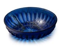 A Roman Glass Ribbed Bowl