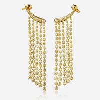 A Pair of 18K Yellow Gold and Diamond Earrings