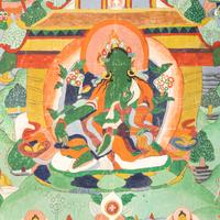A Tibetan Thangka Depicting Green Tara
