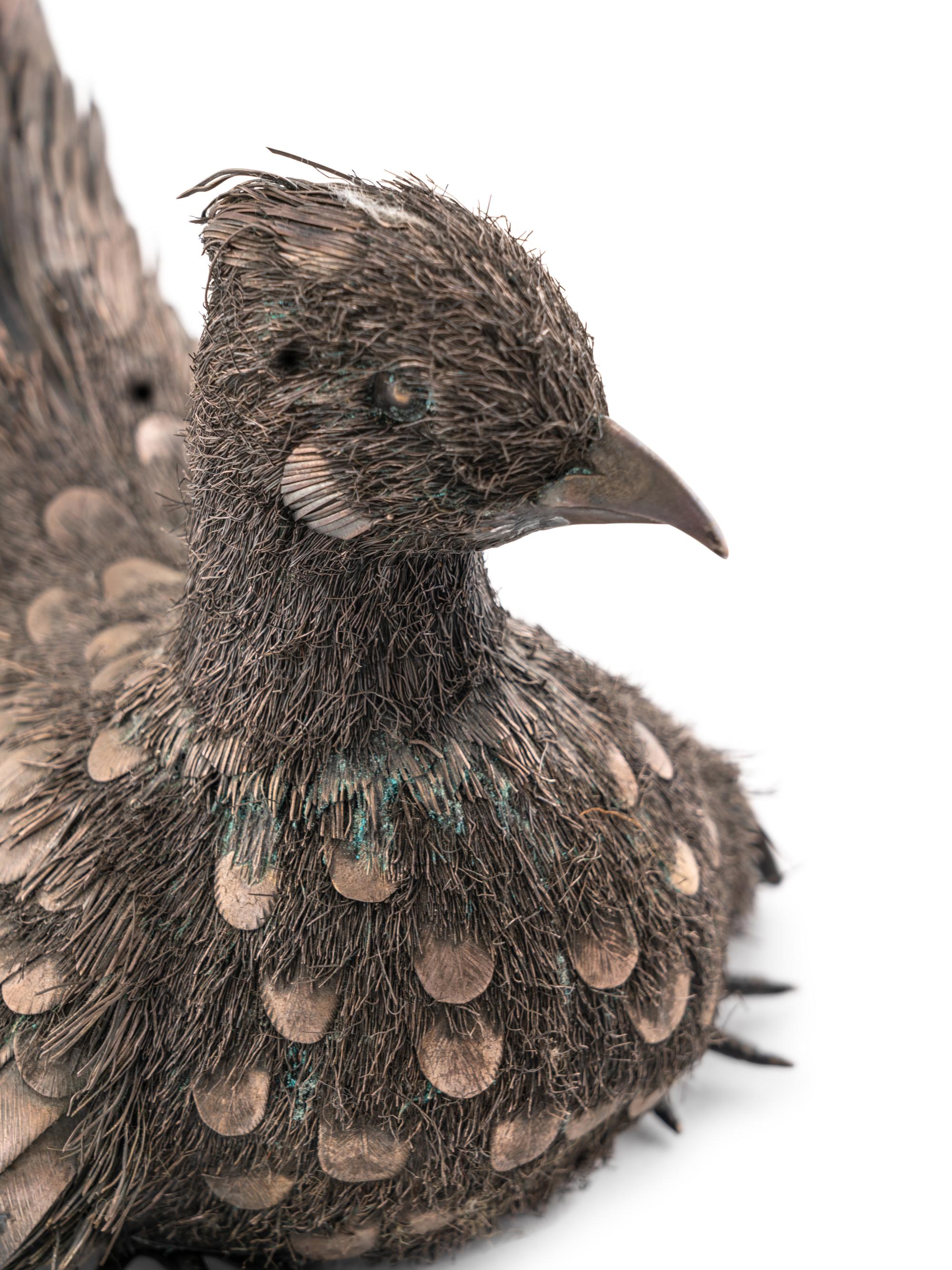 An Italian Silver Model of a Pheasant