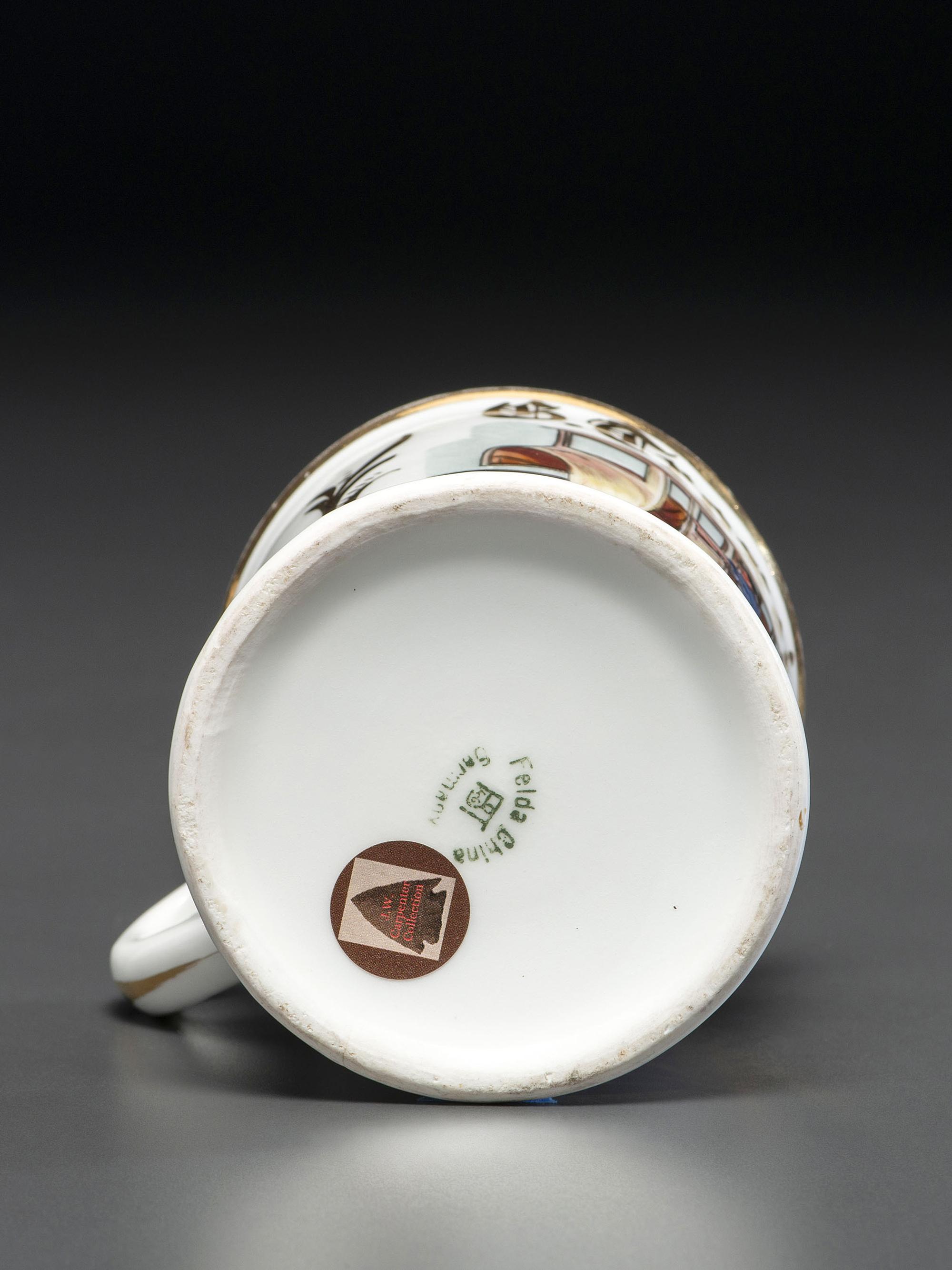 An Automobile Mechanic's Porcelain Occupational Shaving Mug