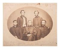 [CIVIL WAR]. Albumen photograph of commanders & staff of the 67th Illinois Volunteer Infantry Regiment. [Chicago, IL]: ca 1862.