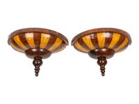 A Pair of European Carved Oak Wall Brackets — 19TH CENTURY