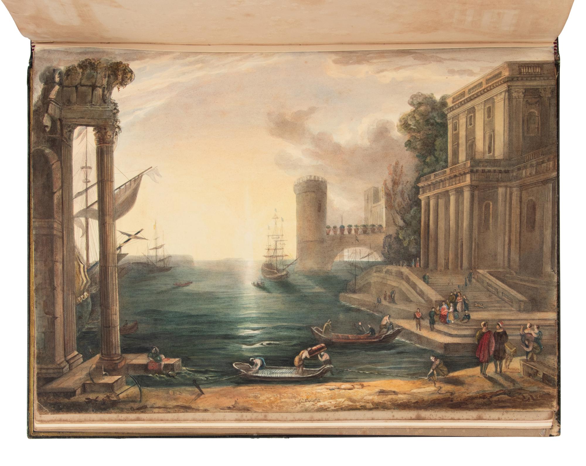 [COMMONPLACE BOOK]. A Victorian era manuscript commonplace book of verses and watercolors. Beddington, ca 1857.
