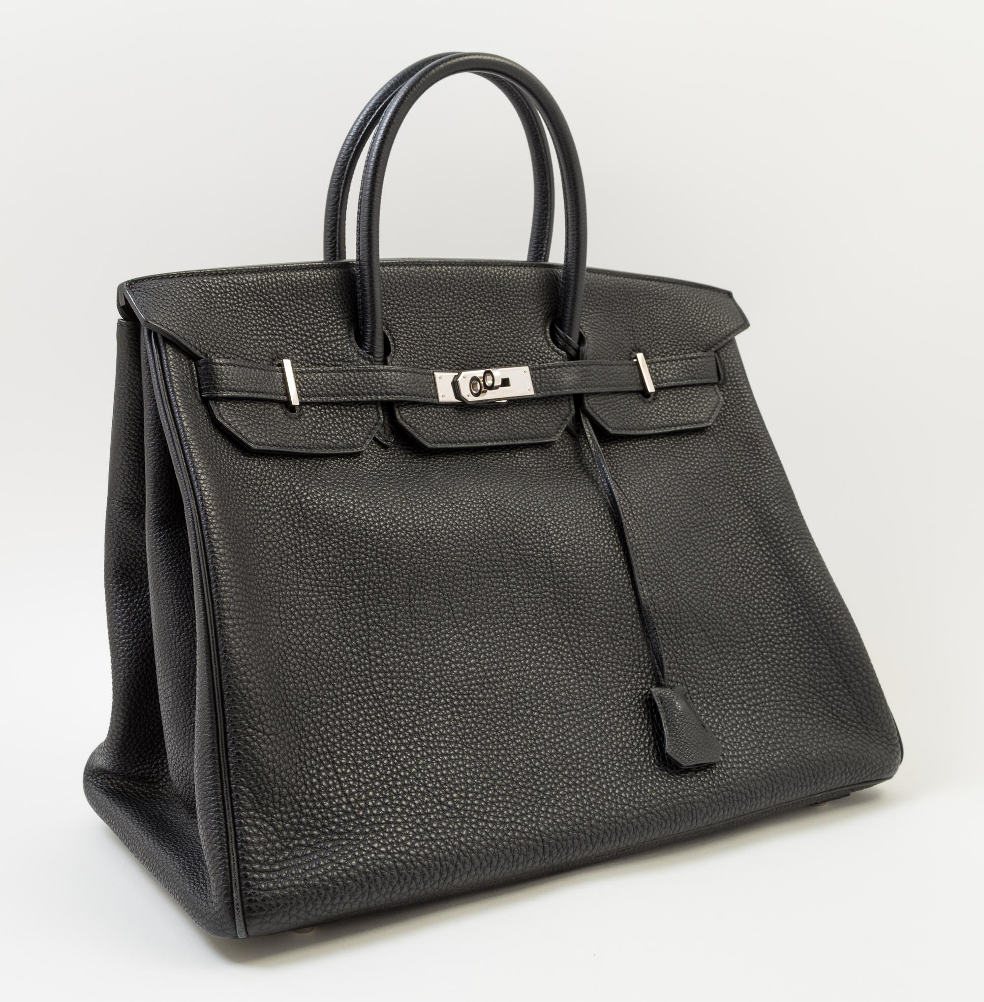 An Hermès Black Togo 40cm Birkin Bag, 16" x 11.25" x 8"; Handle drop: 5.5".