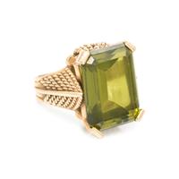 GREEN SYNTHETIC SPINEL RING