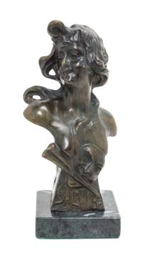 A French Bronze Bust Height 8 inches. — AFTER EMMANUEL VILLANIS, LATE 19TH CENTURY