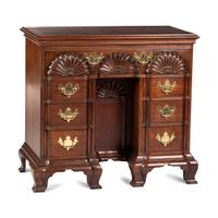 A Chippendale Style Shell-and-Block Carved Mahogany Kneehole Dressing Table