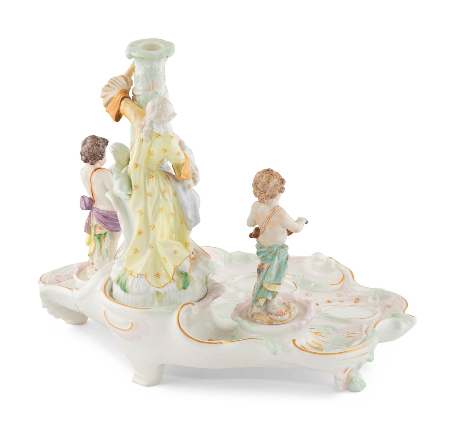 A Meissen Porcelain Ink Stand
