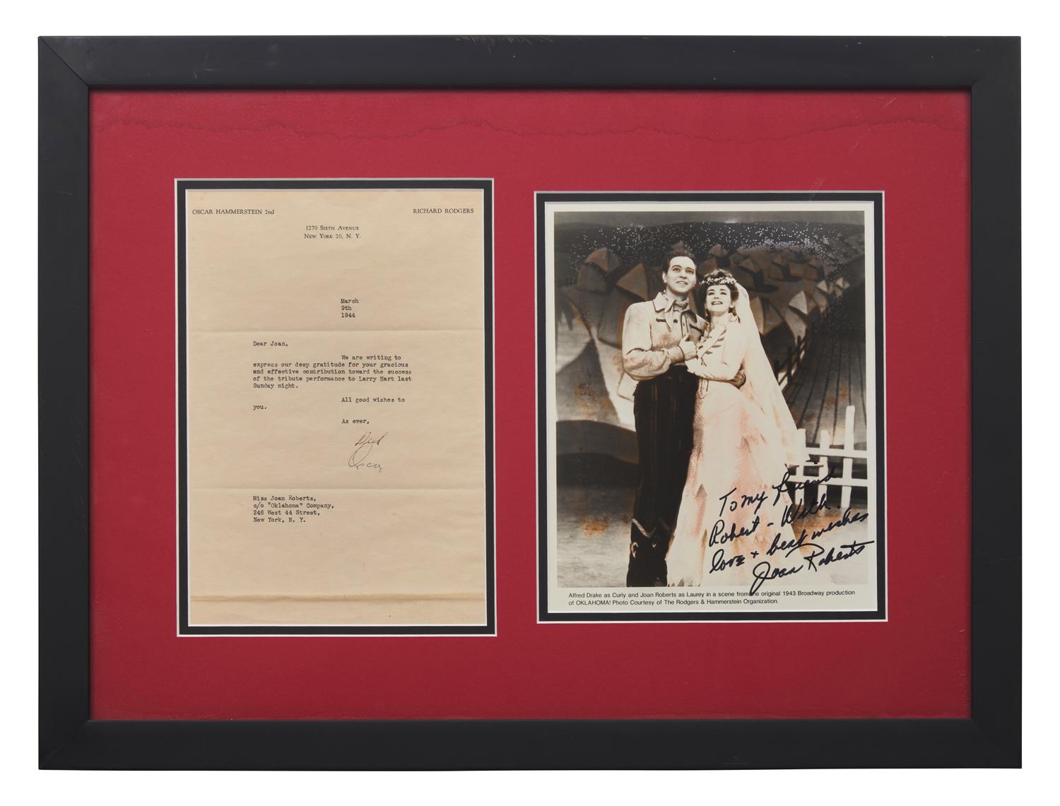 [Music] Hammerstein, Oscar, II, and Richard Rodgers, and Joan Roberts. Group of 2 Signed Items