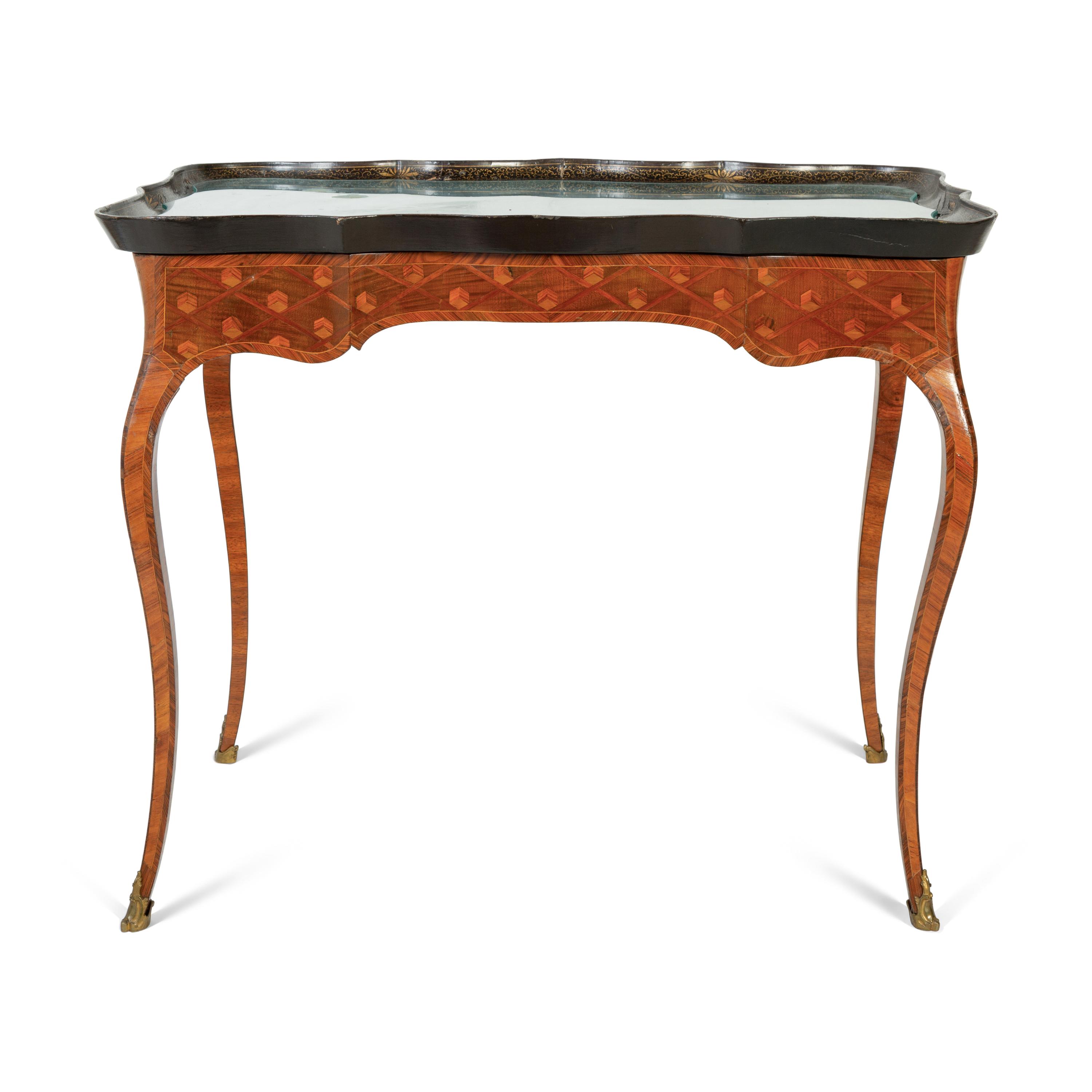 A Louis XVI Style Parquetry Side Table