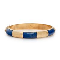 LAPIS LAZULI AND YELLOW GOLD BANGLE BRACELET