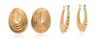 A Collection of Yellow Gold Earrings, 14.00 dwts.