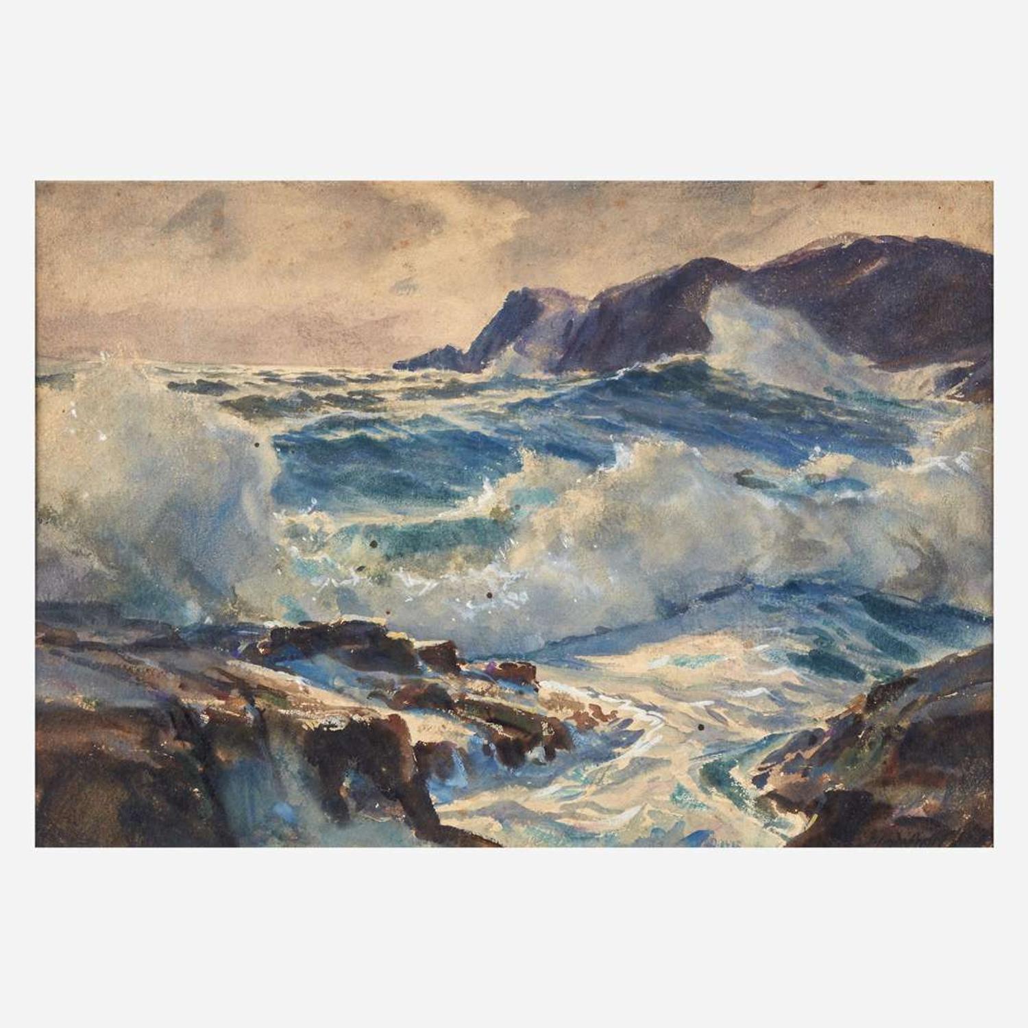 John Whorf (American, 1903-1959) Crashing Waves