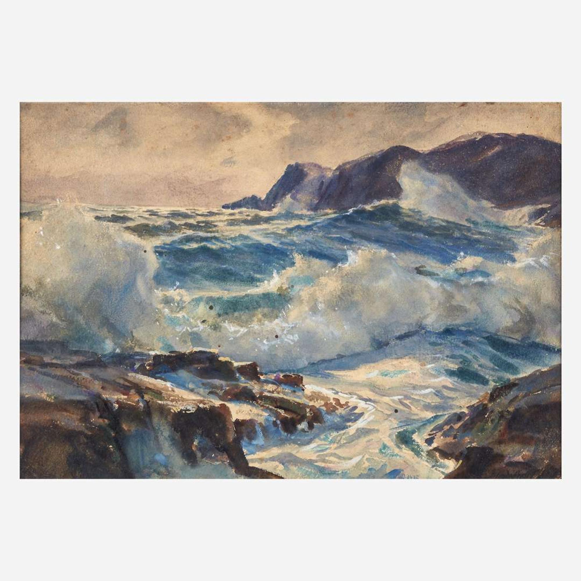 John Whorf (American, 1903-1959) Crashing Waves