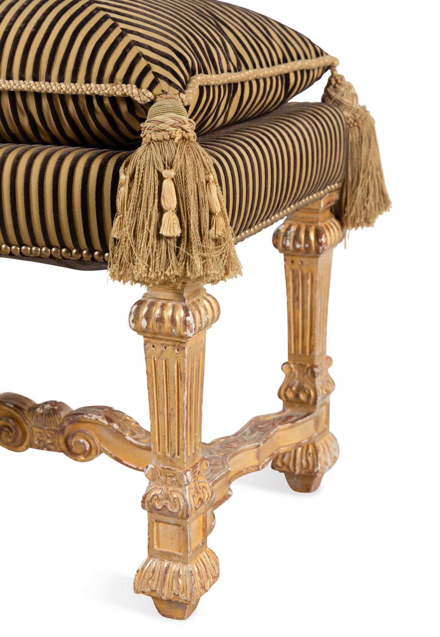 A Louis XIV Style Giltwood Tabouret