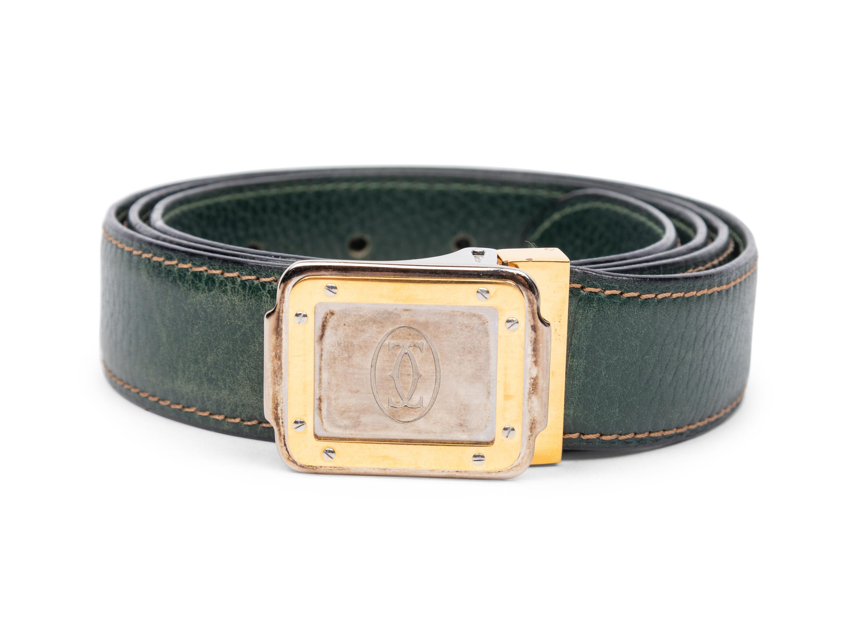 Cartier, Must de Cartier Green Leather Belt