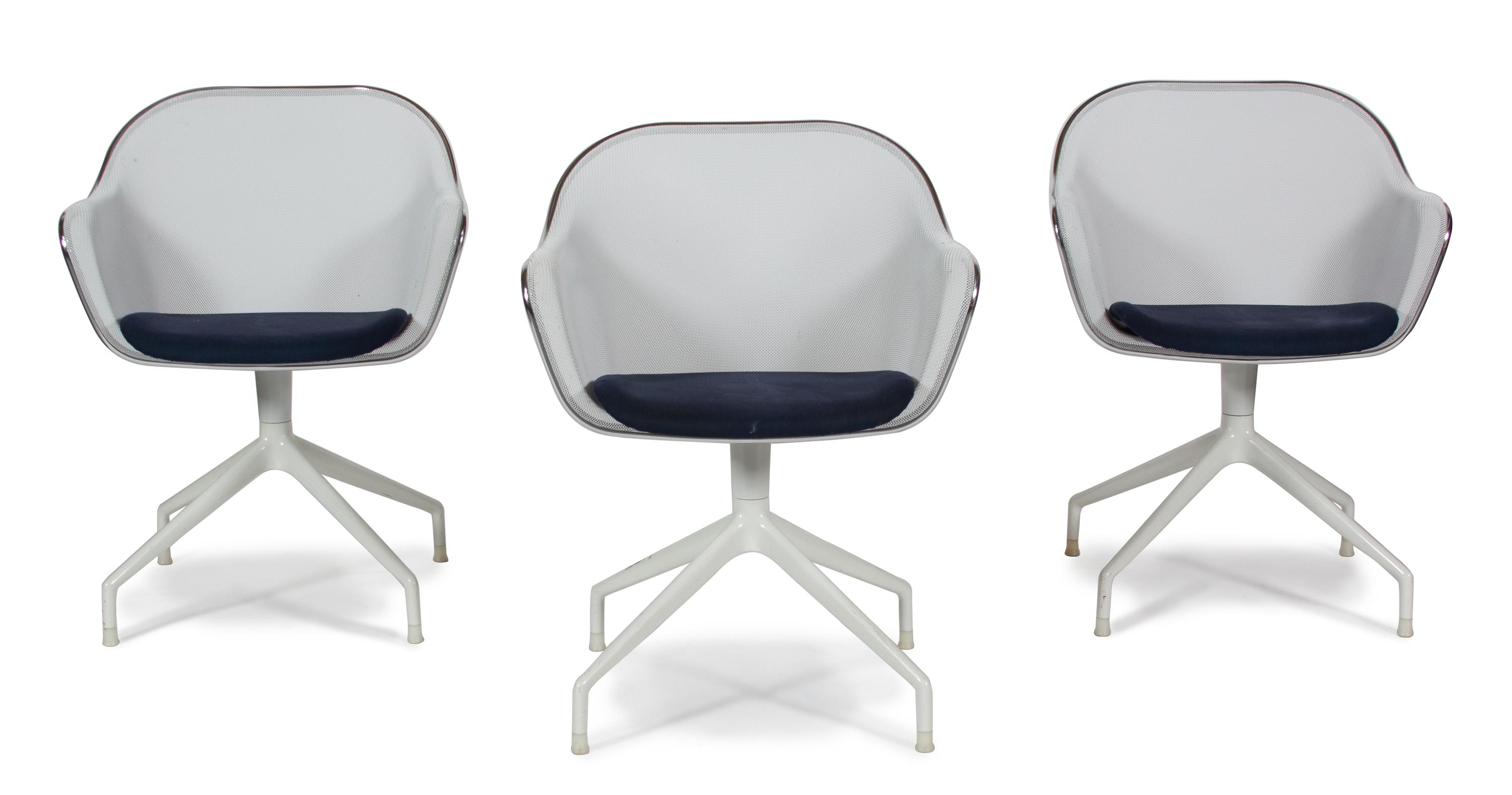 A Set of Three Italian Modern Metal Mesh Chairs Height 30 1/2 x width 24 x depth 23 inches. — ANTONIO CITTERIO, MID 20TH CENTURY