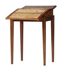 A Continental Inlaid Lap Desk on Stand
